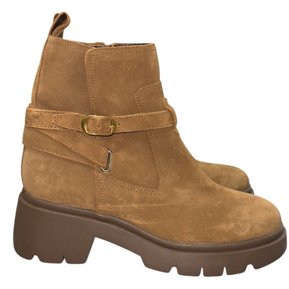 Steve Madden Womens Size 9 Brown Suede Lug Sole Platform Ankle Boots - Picture 3 of 8